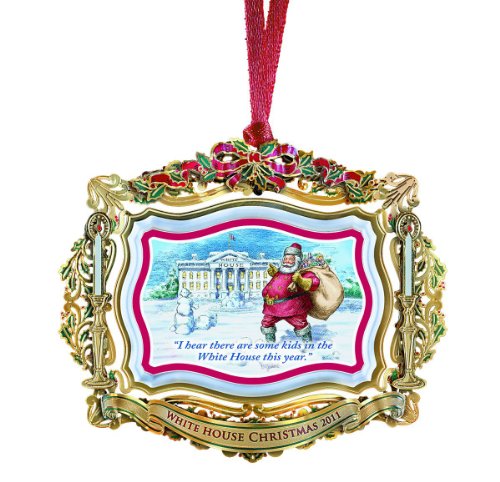 2011 White House Christmas Ornament, Santa Visits the White House