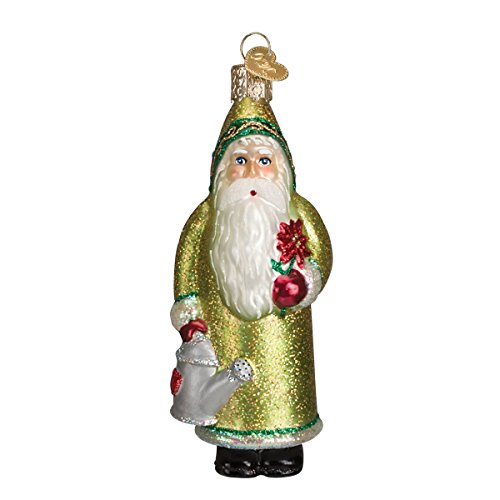 Old World Christmas Blooming Santa Glass Blown Ornament