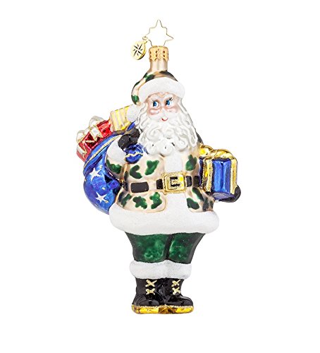 Christopher Radko Glass Salute to You Santa Christmas Ornament #1017955