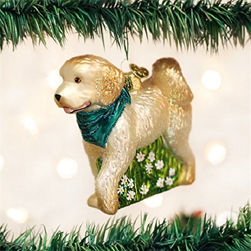Old World Christmas Doodle Dog Glass Blown Ornament