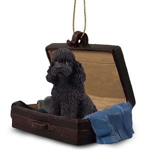 Black Poodle Sport Cut Traveling Companion Dog Ornament