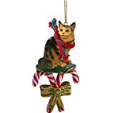 Candy Cane Ornament Maine Coon Brown Tabby