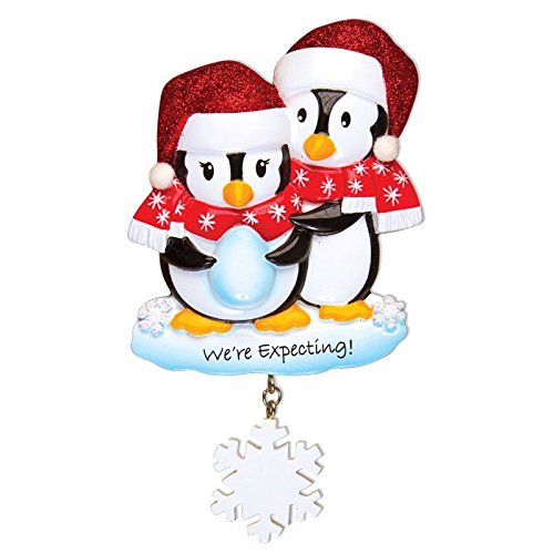 We’re Expecting Penguins Personalized Christmas Tree Ornament