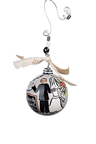 Glory Haus Happily Ever After Bride & Groom Ball Ornament, 4.5″