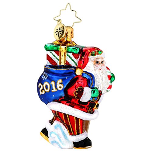 Christopher Radko Perfect Timing Nick Santa Dated 2016 Little Gem Christmas Ornament – 3.5″H.