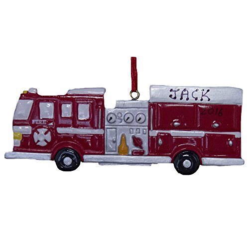 Personalized Fire Engine Truck Fireman Ornament – Free Personalization