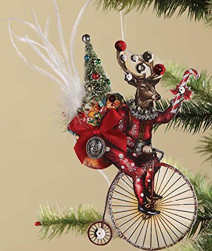 Bethany Lowe Vintage Inspired Scrapbook Hanging Ornaments (Reindeer)