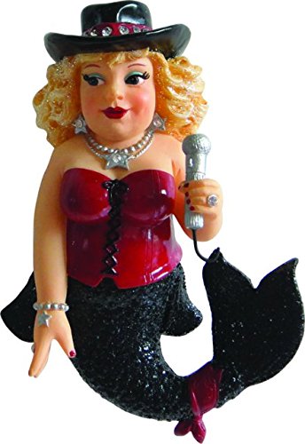 December Diamonds Karla Karaoke Mermaid Ornament – Red, Black