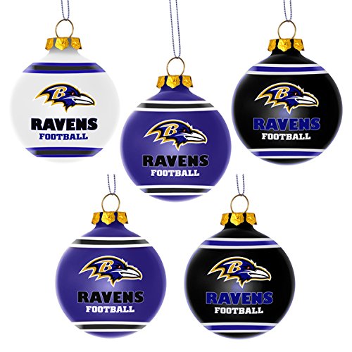 Forever Collectibles Baltimore Ravens Shatterproof Ball Ornament Set