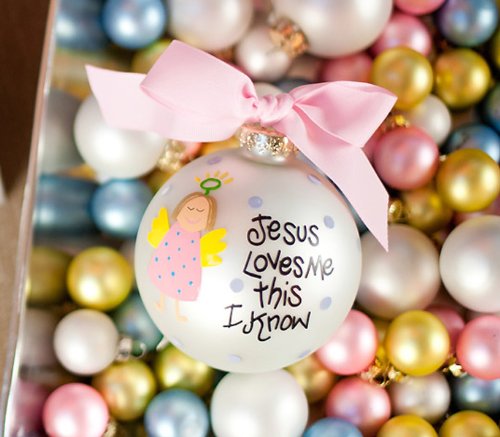 Jesus Loves Me Girl Religious Ornament