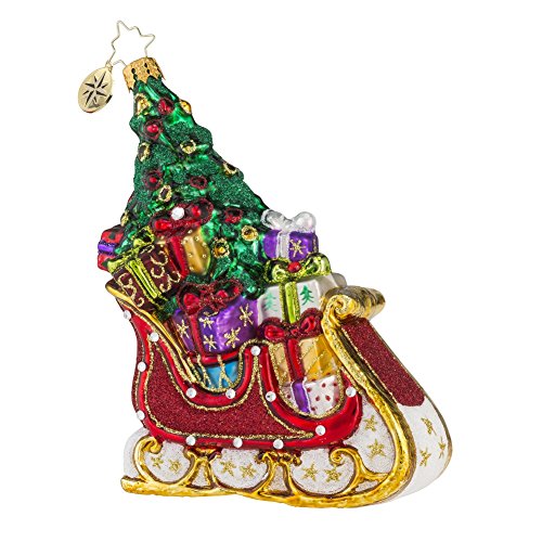 Christopher Radko Serendipity Sleigh Glass Christmas Ornament – 5.5’h.