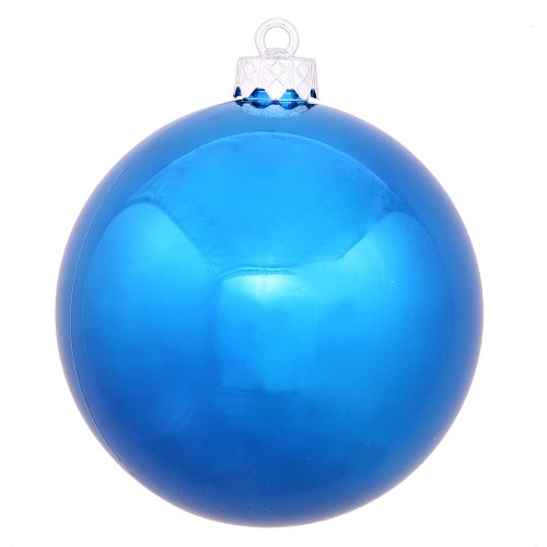 Vickerman Shatterproof Shiny Ball Ornaments, 32 per Box, 3″, Blue