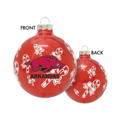 University of Arkansas Razorbacks Glass Christmas Ornament Holiday Decoration