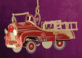 ChemArt 2.5″ Collectible Keepsakes Pedal Fire Truck Christmas Ornament