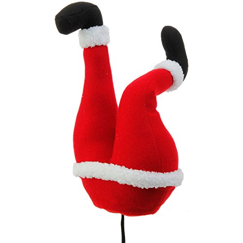 Plush Santa Claus Butt Pick Accent Christmas Tree Ornament Decor, 14 Inch x 4.5 inch x 7.5 inch on Bendable STick