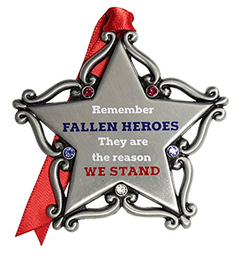 NEW! Patriotic Pewter Star Remember Fallen Heroes Christmas Ornament by Gloria Duchin