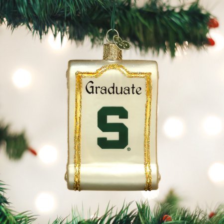 Old World Christmas Michigan State University Spartans Diploma Ornament 63812