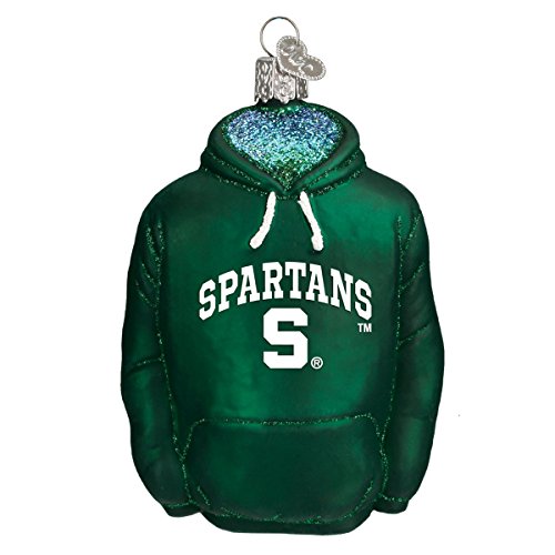 Old World Christmas Michigan State Hoodie Glass Blown Ornament