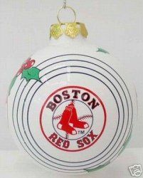 David Ortiz Boston Red Sox Glass Ball Christmas Ornament