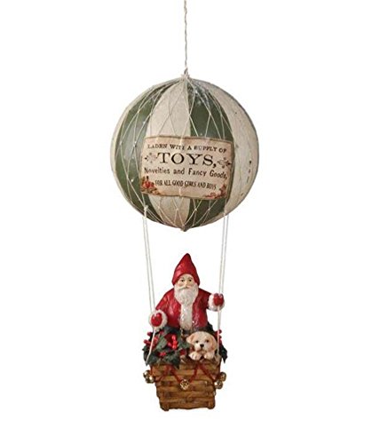 Bethany Lowe Grand Christmas Expedition Santa in Hot Air Balloon Ornament