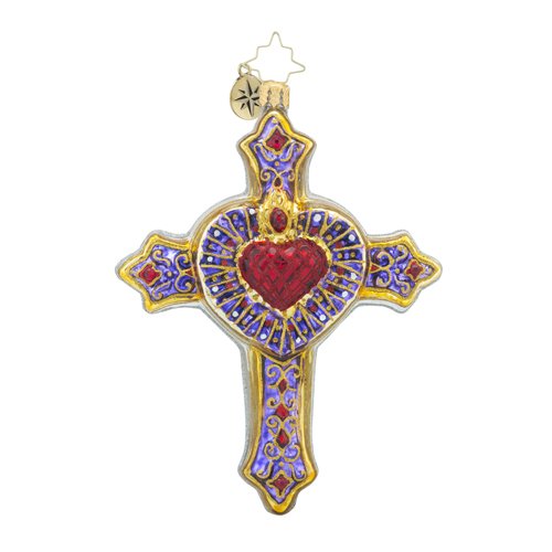 Christopher Radko Faith, Hope, & Love Cross Christmas Ornament
