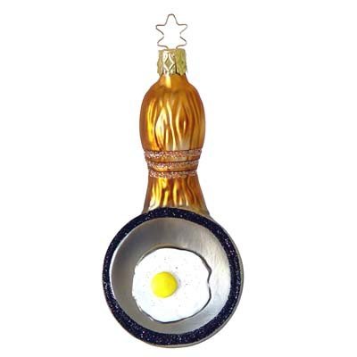 Breakfast Egg in Skillet Christmas Ornament Inge-Glas of Germany