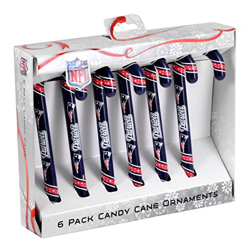 New England Patriots NFL Candy Cane Ornament Set