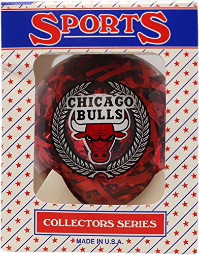 Chicago Bulls Ornament Glass Collectors Series Logo Block 4855