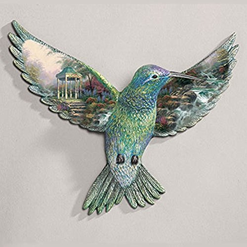 The Bradford Exchange Sweetheart Gazebo Beauty In Flight Porcelain Hummingbird Sculpture By Thomas Kinkade