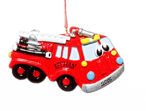 Fire Engine Truck Toy Christmas Holiday Ornament-Free Name Personalized-Shipped In One Day