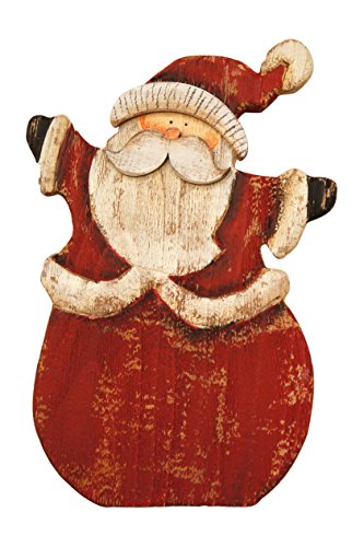 Rustic Holiday Santa and Snowman Wooden Easel Standing Signs (Santa)