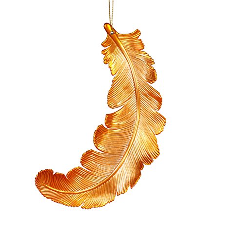 6ct Matte Burnt Orange Feather Shatterproof Christmas Ornaments 6″