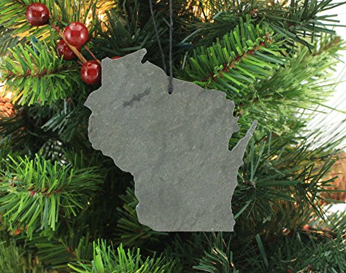 Wisconsin Slate Christmas Ornament