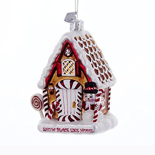 Kurt Adler 4 Inch Gingerbread House Glass Noble Gems Christmas Ornament