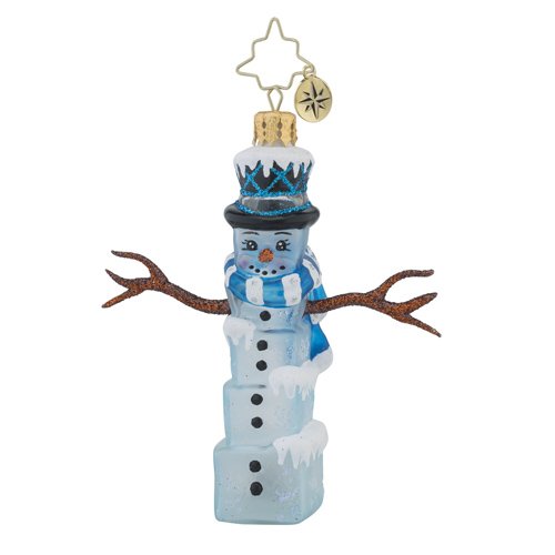 Christopher Radko Mr. Frosty Cubes Little Gem Snowman Christmas Ornament