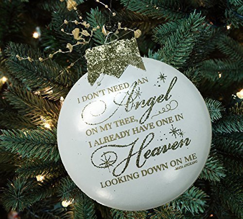 ORNAMENT ANGEL Guardian “I don’t need an Angel on my tree, I have one looking down on me.” Someone we love is in Heaven. Christmas Xmas In Memory of Bereavement Gift Silver Cream Red White metal