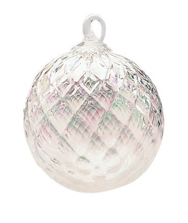 Glass Clear Diamond Globe Ornament