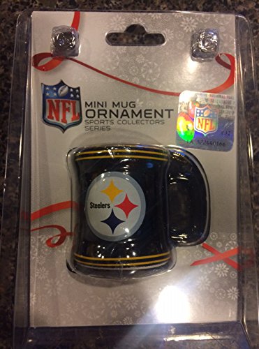 NFL Pittsburgh Steelers Mini Mug Ornament, 2.25″, Black