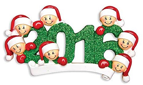 2016 Face Family Of 7 Personalized Christmas Tree Ornament X-mass