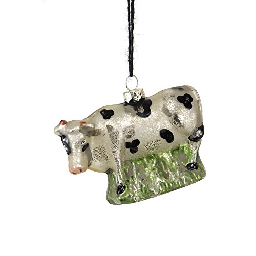 Sage & Co. XAO19094CR Antiqued Glass Cow Ornament (6 Pack)