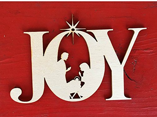 Joy with Nativity Christmas Ornament, 3.2×5 inches, Set of 5
