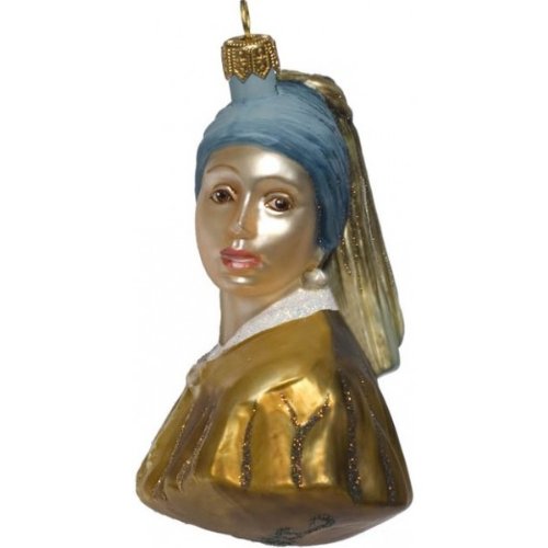 Vermeer Girl with Pearl Earring Polish Glass Christmas Ornament