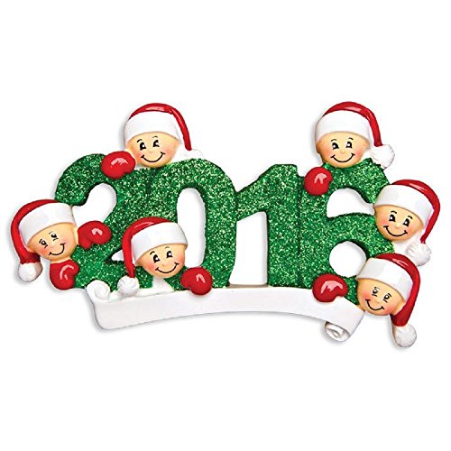 2016 Face Family Of 6 Personalized Christmas Tree Ornament X-mass