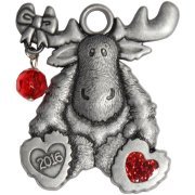 Pewter Moose with Bead Ornament