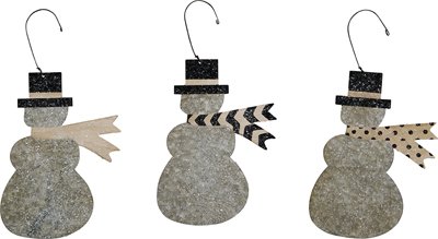 Primitives By Kathy Tin Snowmen Ornaments