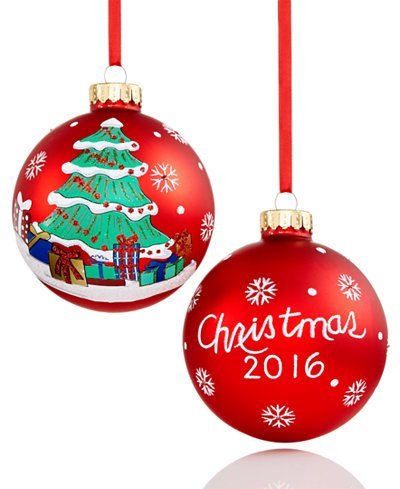 Holiday Lane 2016 Dated Christmas Ball Ornament
