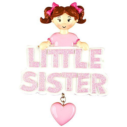 Little Sister Personalized Christmas Tree Ornament by Polar X