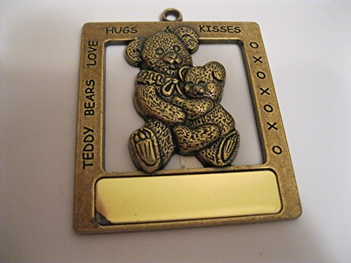 Teddy Bear xoxo Christmas Ornament ENGRAVABLE Brass 3″ Collectible ; Jewelry for your Tree