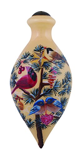 Ne’Qwa Art, Christmas Gifts, “Festive Flock” Artist Dona Gelsinger, Brilliant-Shaped Glass Ornament, #7151128