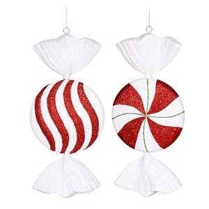 Vickerman 395363 – 13″ Red / White / Green Peppermint Flat Candy Assorted Christmas Tree Ornament (2 pack) (M110920)